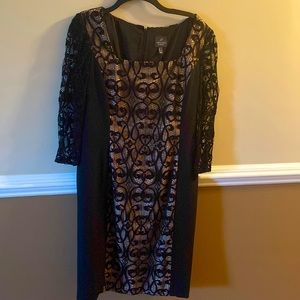 Adrianna Papell vintage black lace. New